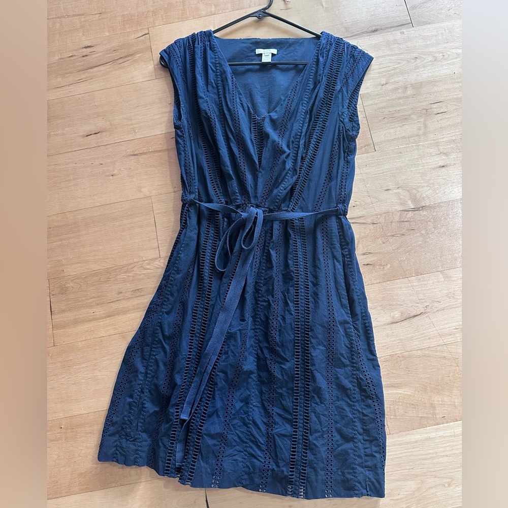 J CREW blue eyelet dress size2.